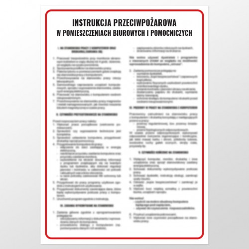 Instrukcja przeciwpożarowa w pomieszczeniach biurowych i pomocniczych